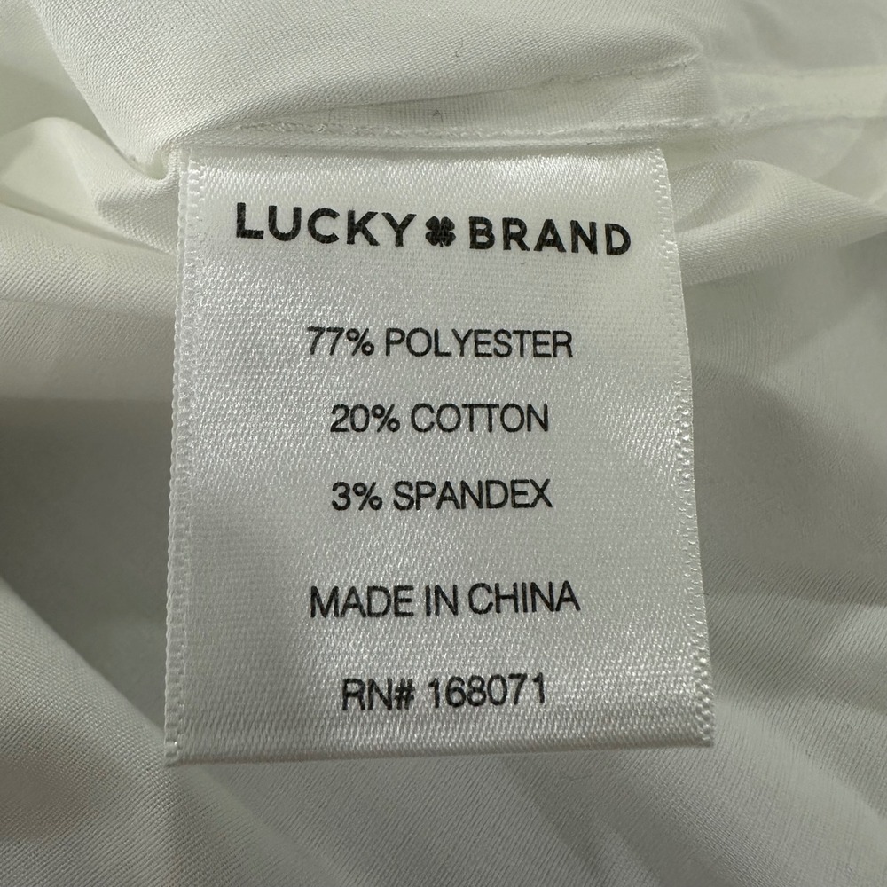 Lucky Brand Mens Slim Fit Stretch Dress Shirt White Men's Small 14-14.5 NWT New - Picture 14 of 15